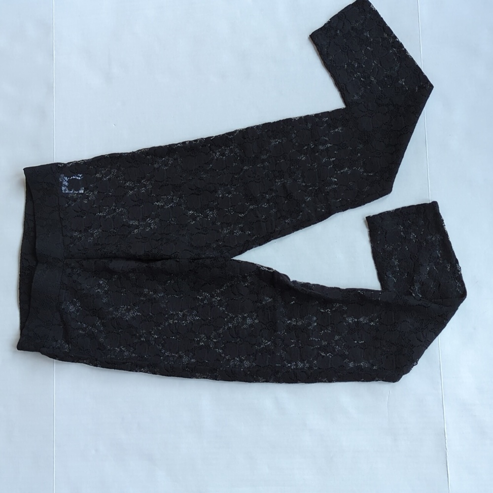 AEO Sheer Lace Floral Leggings XS Black